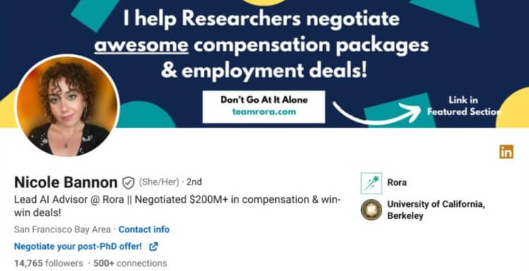 good example of LinkedIn profile for coaching clients