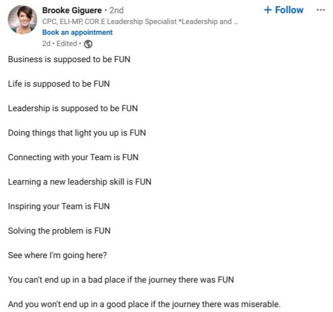 Social media post with full character to attract potential clients