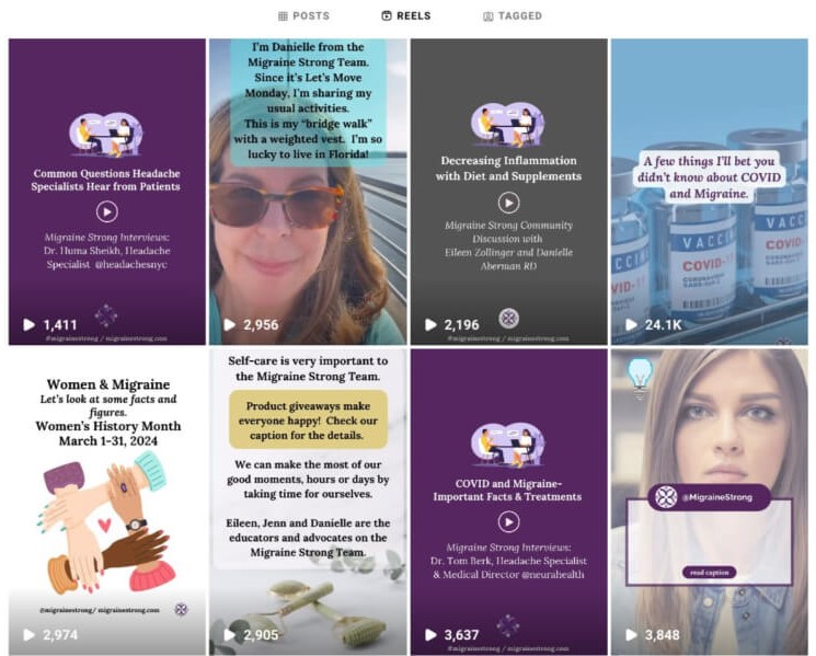 An example of Instagram reels for health coaching services