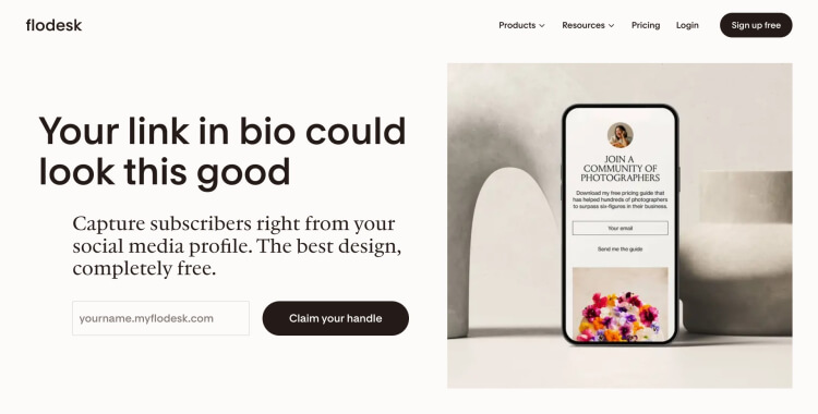 Webpage of a platform that can capture subscribers from social media profiles