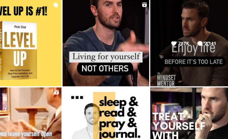 Instagram feed of a coach with shareable content