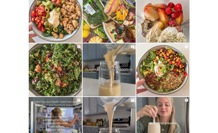 Coach connects with their health coaching audience by sharing recipes on Instagram