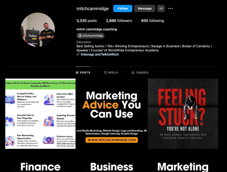 Scale your coaching business with Mitch Cammidge: Expert marketing and business strategies.