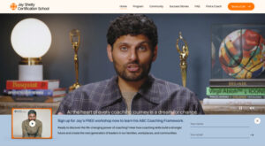 Jay Shetty discussing his life coach certification program, highlighting the ABC Coaching Framework.