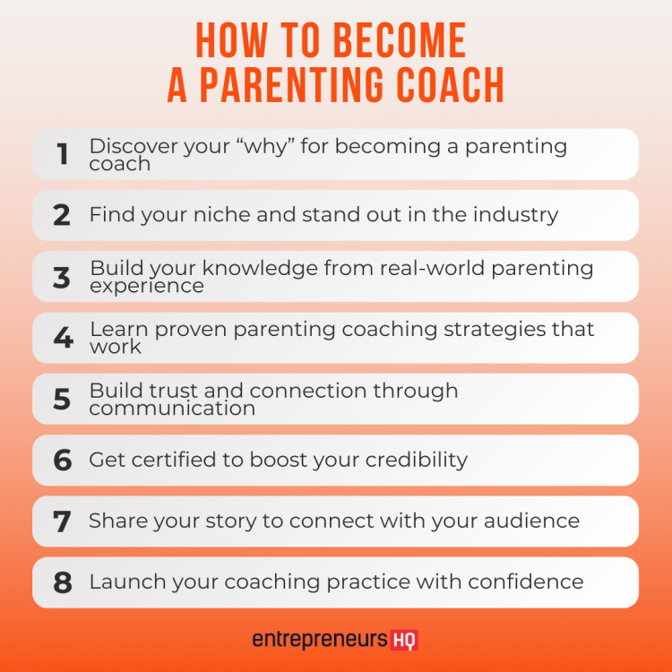 8 steps on how to become a parenting coach.