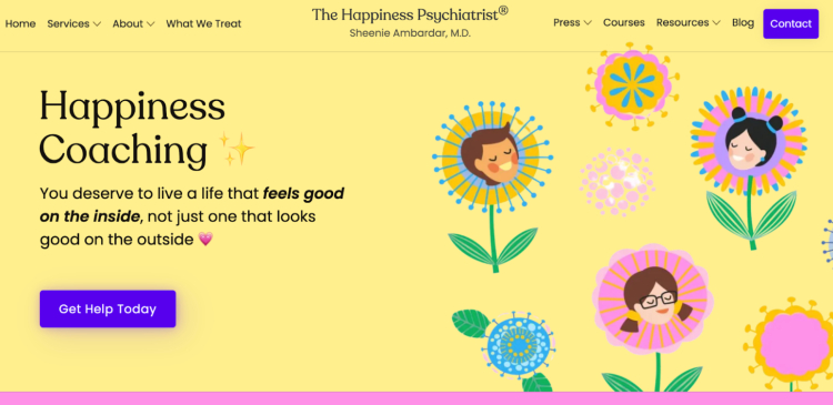 Sheenie Ambardar, a successful coach known as The Happiness Psychiatrist, offers happiness coaching to help individuals feel good on the inside.