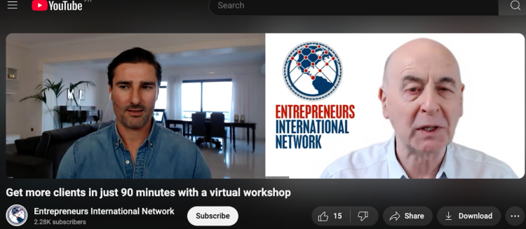 Liam Austin speaks with Entrepreneurs International Network about the ideal length for a webinar and how to get more clients in just 90 minutes using a virtual workshop strategy.
