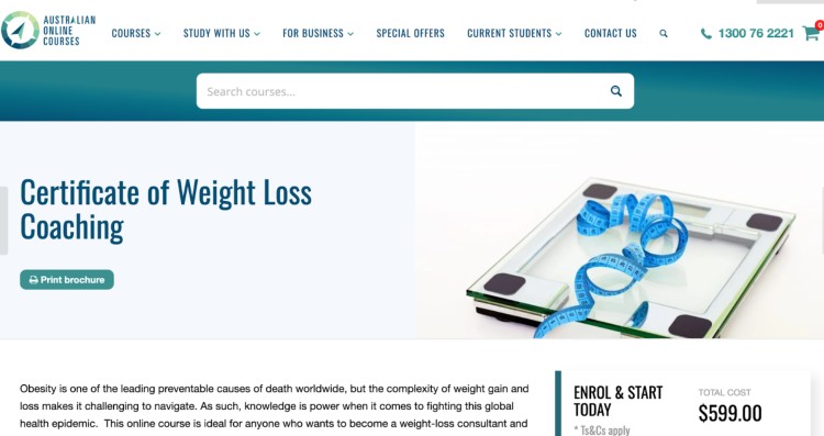 Take the course to earn your Certificate of Weight Loss Coaching through Australian Online Courses and learn how to help clients achieve sustainable health goals.