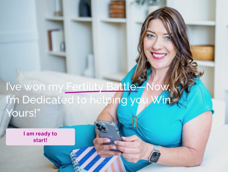 Fertility coach appears confidently with a message about winning her fertility battle and helping others do the same.