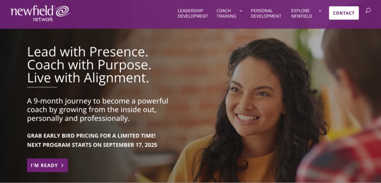 Leadership development focus in Newfield Network’s 9-month coach training program, helping individuals grow personally and professionally.