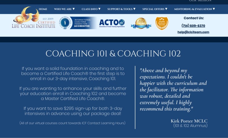 Coaches achieve their goals with Life Coach Institute’s Coaching 101 and 102 courses, offering certified training to become a Master Certified Life Coach.