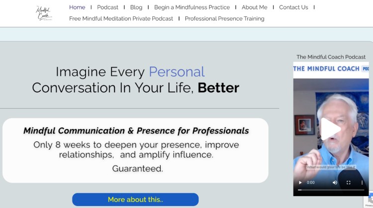 Mindful communication course ad targeting professionals looking for a deep dive into mindfulness to improve conversations and relationships.