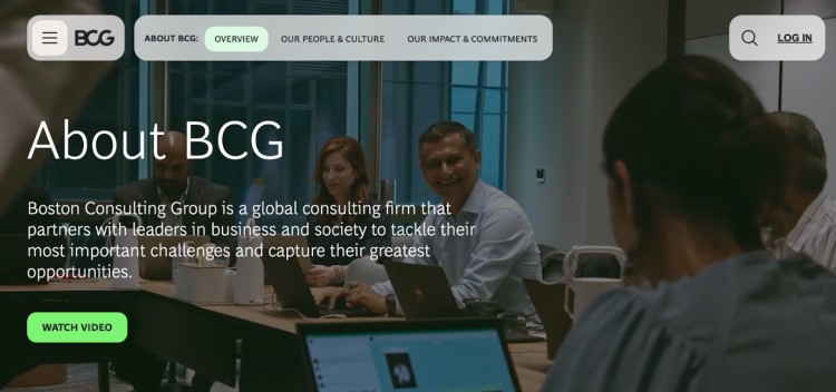 BCG team collaborating in a meeting room, highlighting the firm's role in building a successful business through strategic consulting.