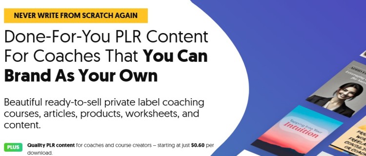 Give your audience valuable content from PLR content that you can brand as your own, including coaching courses, articles, products, and worksheets.