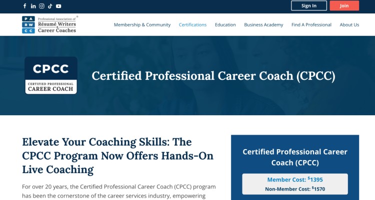 Certified Professional Career Coach (CPCC) program helps elevate your coaching skills and empowers individuals to build a successful consulting career in career services.