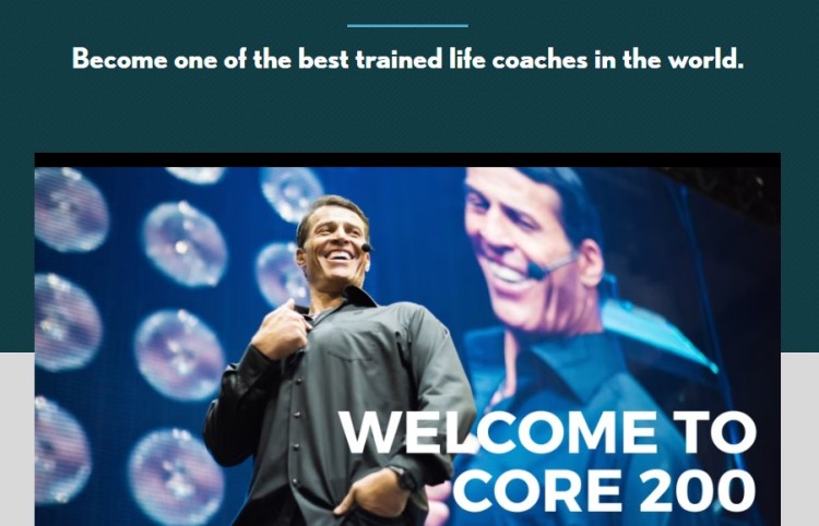Tony Robbins welcoming students to Core 200 training as part of the robbins life coach certification program for becoming highly trained life coaches