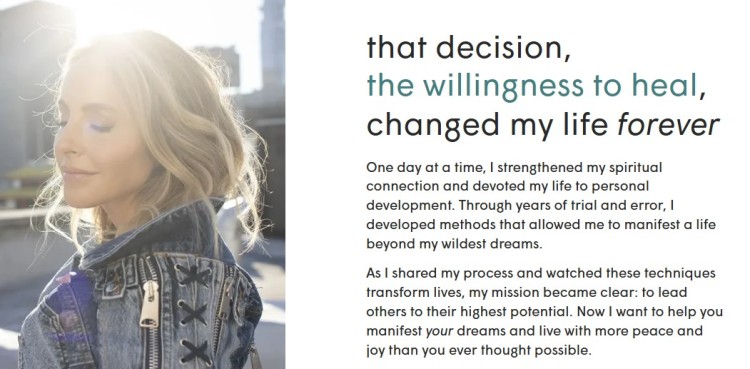 Smiling woman reflecting on her journey as a life coach describing how she works to empower individuals to heal and reach their potential