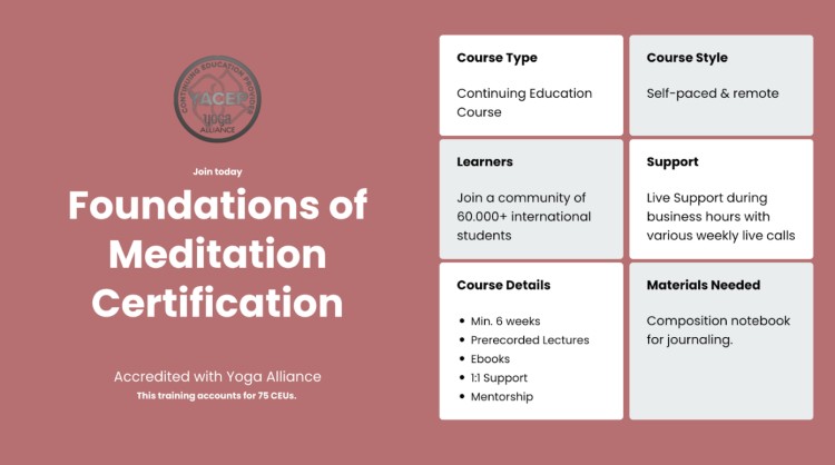 Foundations of Meditation Certification course overview for those who want to become trained meditation coaches.
