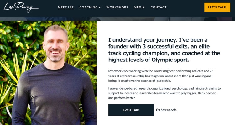 Lee Povey, a high-performance and leadership expert, combines athletic coaching experience from Olympic-level cycling with evidence-based psychology to help founders and teams perform better.
