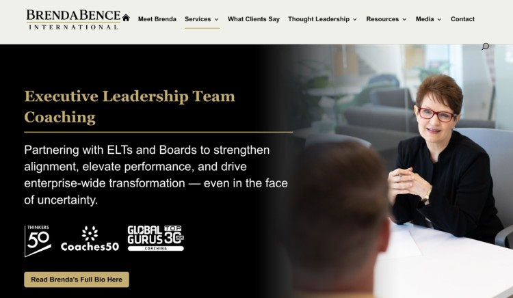 Brenda Bence providing executive leadership team coaching focused on alignment, performance, and continuous professional development.