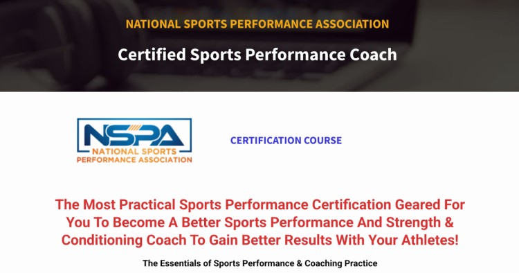 NSPA sports performance coach certification course overview and program details