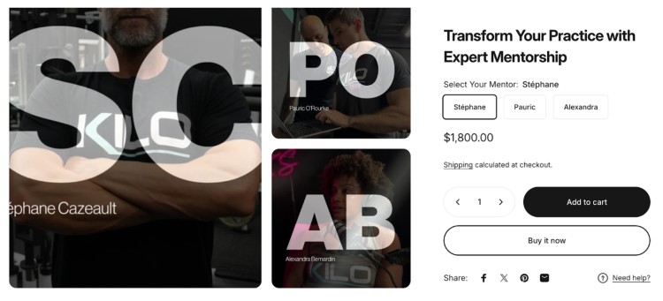 Mentorship program page showing options designed to transform your career with expert guidance