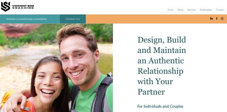 Relationship coaching website that teach couples how to design, build, and maintain an authentic relationship with their partner.