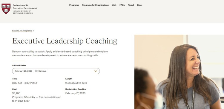 Executive leadership coaching program focused on effective coaching skills, evidence-based methods, and professional development.