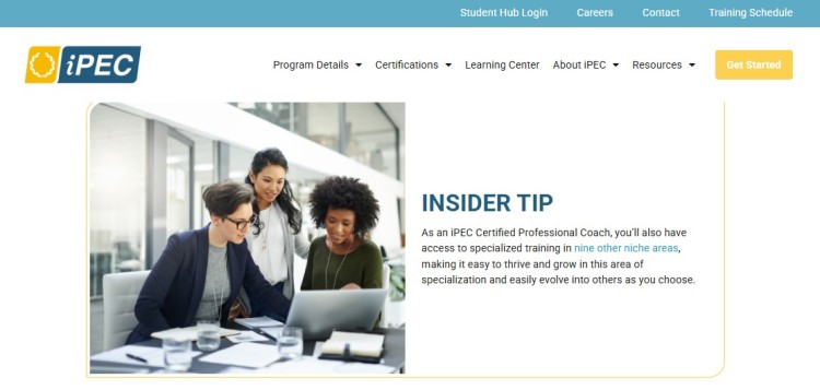 iPEC coach certification program designed to streamline your coaching through specialized training areas and professional development.