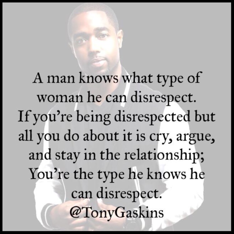 Relatable quote image about respect and relationships, encouraging self-reflection on boundaries and staying in unhealthy situations.