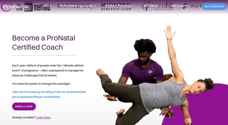 Prenatal fitness certification program led by a certified professional who has experience guiding safe pregnancy movement