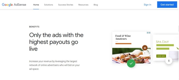 Google AdSense dashboard showing high-paying ads and monetization options, illustrating how a blog grows through ad revenue optimization and better advertiser bidding