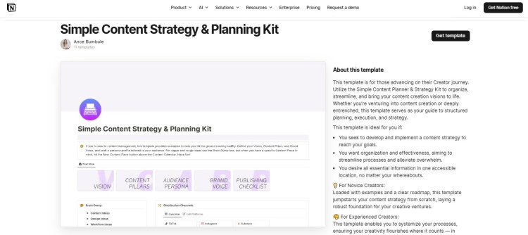 Digital products like content strategy planning kit template showing structured framework for content creation and audience planning