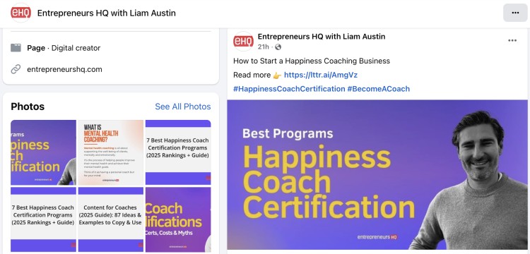 Post about happiness coach certification for people wondering how to get started with a coaching business and choose the right program.