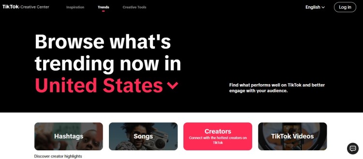 TikTok Creative Center trends page showing how creators can start making money online by leveraging trending content and audience insights