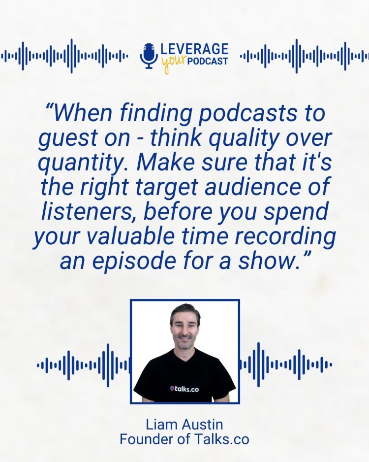 Liam Austin graphic featuring one of the best entrepreneur quotes about choosing quality opportunities and audience fit
