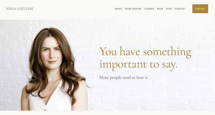 Consultant website homepage emphasizing a clear personal brand and professional positioning
