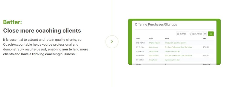 Coaching platform demonstrating tools that show why coaching requires organized client tracking
