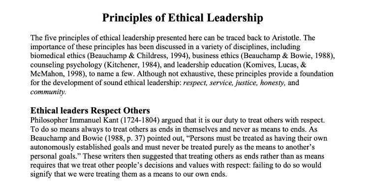 Article discussing how people should be treated as ends rather than used for another purpose
