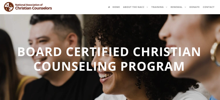 Certification program showing qualifications that counselors may pursue for Christian counseling.