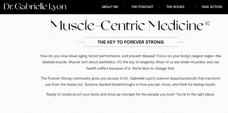 Health coaching website focused on helping people make lasting lifestyle changes through muscle-centric wellness.