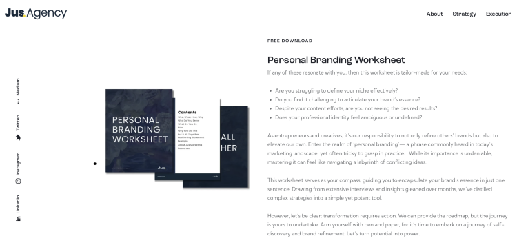 Personal branding workbook designed to clarify your niche, professional identity, and brand essence