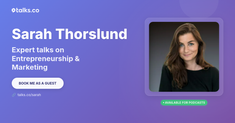 Entrepreneur Sarah Thorslund featured as a podcast guest discussing entrepreneurship and marketing for women starting a business.